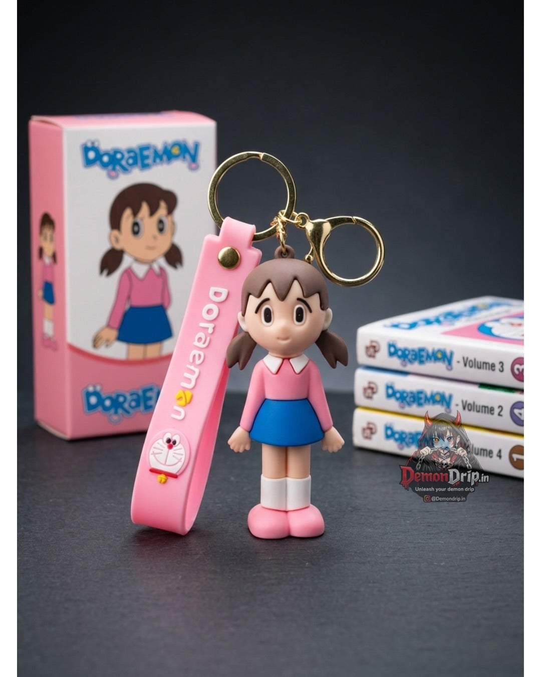 Shizuka Minamoto Doraemon Keychain β Premium Anime Keyring with Strap