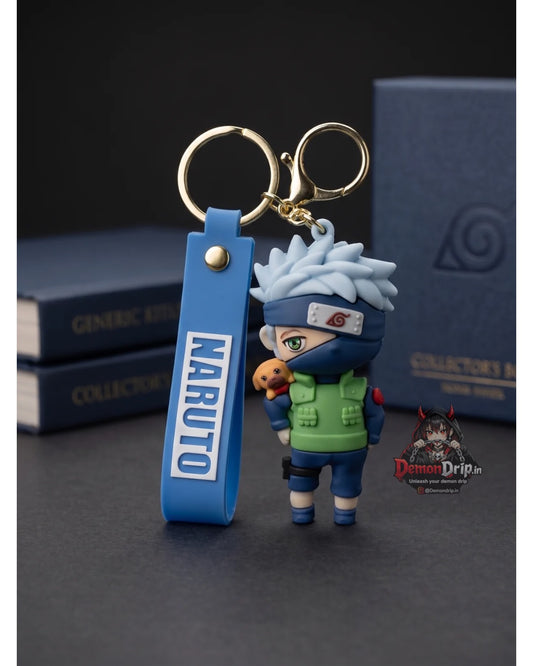 Kakashi Hatake 3D Naruto Keychain – Premium Ninja Keyring with Silicone Strap
