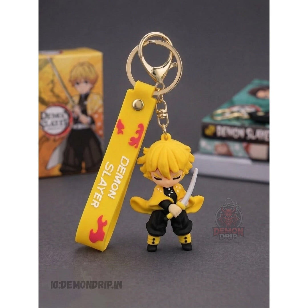Zenitsu Agatsuma Demon Slayer Keychain – Premium Anime Keyring with Strap