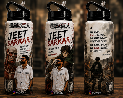 🔥 Custom Anime Photo Bottle Print | Personalized Water Bottle | One Piece, Naruto, Demon Slayer & More