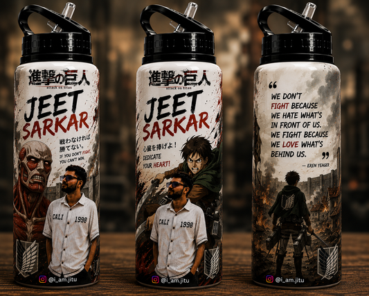 🔥 Custom Anime Photo Bottle Print | Personalized Water Bottle | One Piece, Naruto, Demon Slayer & More
