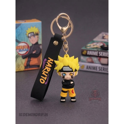 Naruto Anime Rubber Keychain – Premium Cartoon Keyring with Naruto Strap