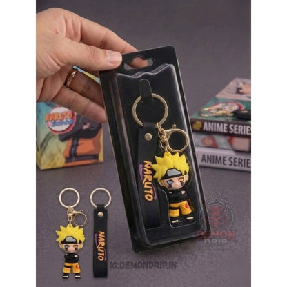 Naruto Anime Rubber Keychain – Premium Cartoon Keyring with Naruto Strap