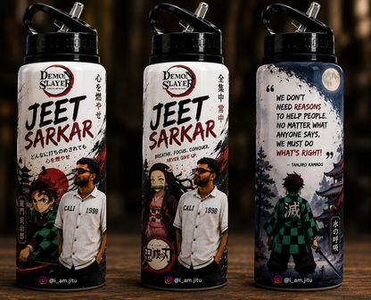 🔥 Custom Anime Photo Bottle Print | Personalized Water Bottle | One Piece, Naruto, Demon Slayer & More