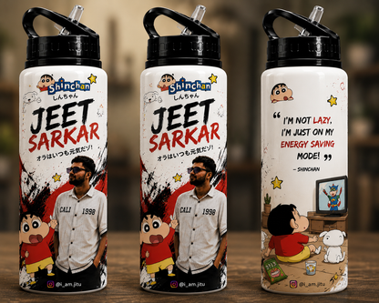 🔥 Custom Anime Photo Bottle Print | Personalized Water Bottle | One Piece, Naruto, Demon Slayer & More