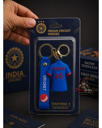 Rohit Sharma #45 Team India Jersey Keychain – Premium Indian Cricket Heroes Limited Edition Keyring