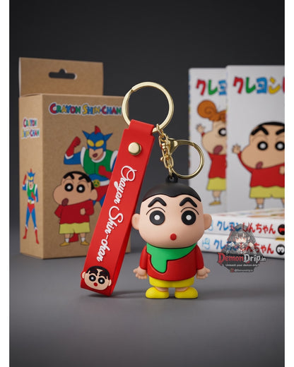 Crayon Shin-chan 3D Figure Keychain – Premium Anime Keyring with Silicone Strap
