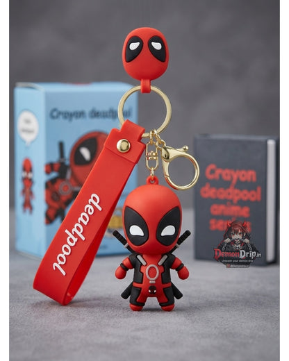 Deadpool 3D Figure Keychain – Premium Merc with a Mouth Keyring with Silicone Wrist Strap