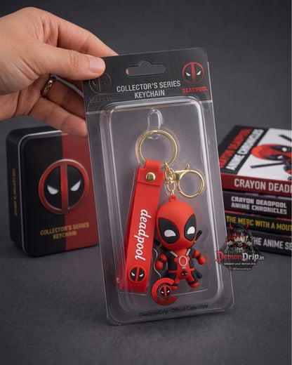 Deadpool 3D Figure Keychain – Premium Merc with a Mouth Keyring with Silicone Wrist Strap