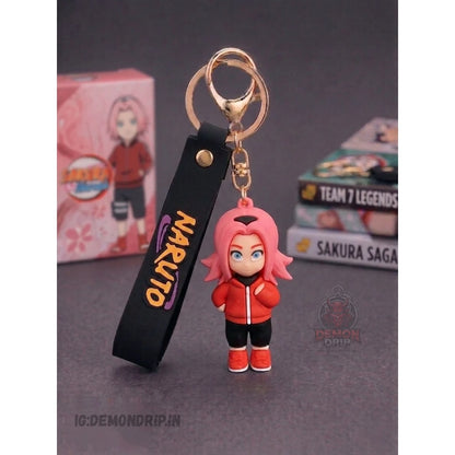 Sakura Haruno Naruto Anime Keychain – Premium Cartoon Keyring with Strap