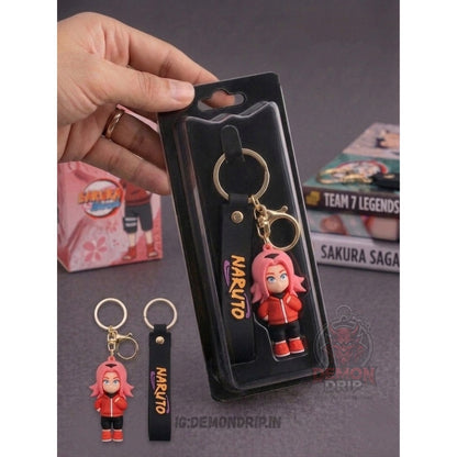 Sakura Haruno Naruto Anime Keychain – Premium Cartoon Keyring with Strap