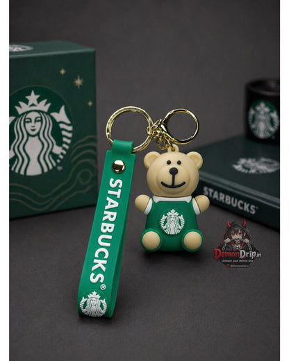 Starbucks Bearista Teddy Keychain – Premium Collectible Keyring with Silicone Strap
