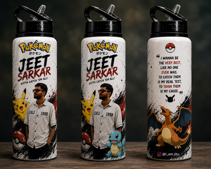 🔥 Custom Anime Photo Bottle Print | Personalized Water Bottle | One Piece, Naruto, Demon Slayer & More