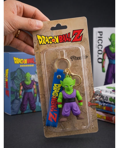 Dragon Ball Z Piccolo Classic Gi Edition 3D Keychain – Premium Soft Silicone Namekian Warrior Figure with Weighted Training Armor, Matching Wrist Strap & Luxury Gold Hardware