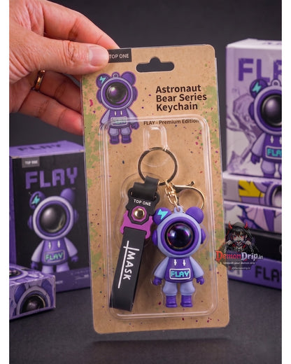 Astronaut Bear Series FLAY Edition Keychain – Premium Space Explorer Keyring with Strap