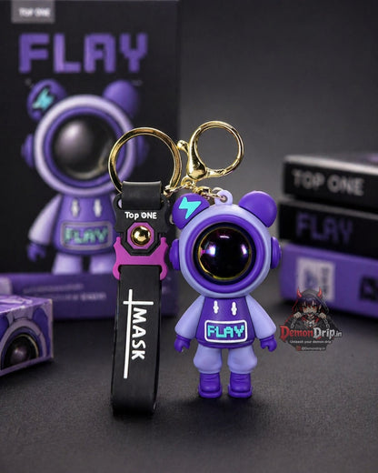 Astronaut Bear Series FLAY Edition Keychain – Premium Space Explorer Keyring with Strap