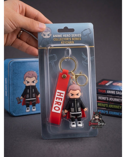 Thor Anime Series Streetwear Keychain – Premium God of Thunder Keyring with Silicone Strap