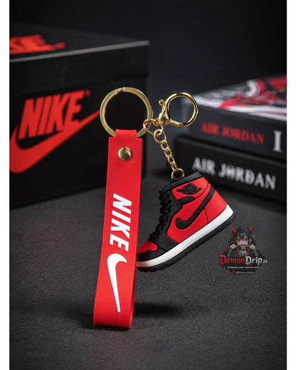 Air Jordan 1 Bred Sneaker Keychain – Premium Sneakerhead Keyring with Strap