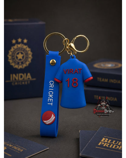 Virat Kohli #18 Team India Jersey Keychain – Premium Indian Cricket Heroes Limited Edition Keyring