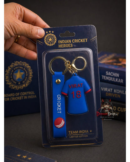 Virat Kohli #18 Team India Jersey Keychain – Premium Indian Cricket Heroes Limited Edition Keyring