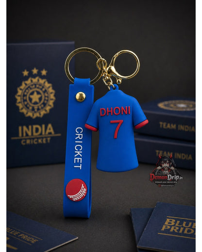 MS Dhoni #7 Team India Jersey Keychain – Premium Indian Cricket Heroes Limited Edition Keyring