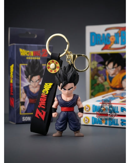 Dragon Ball Z Son Gohan Beast/Ultimate Edition 3D Keychain – Premium Soft Silicone Z-Fighter Figure with Martial Arts Gi, Matching Wrist Strap & Luxury Gold Hardware