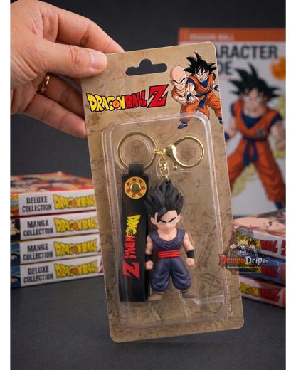 Dragon Ball Z Son Gohan Beast/Ultimate Edition 3D Keychain – Premium Soft Silicone Z-Fighter Figure with Martial Arts Gi, Matching Wrist Strap & Luxury Gold Hardware