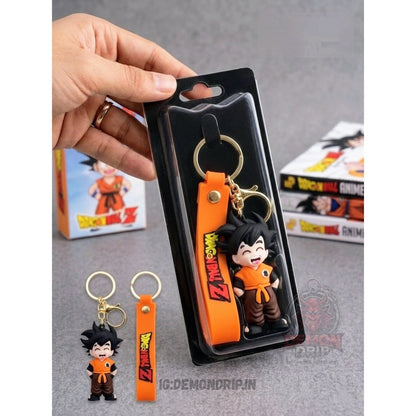 Dragon Ball Z Goku Anime Keychain – Premium Cartoon Keyring with Strap