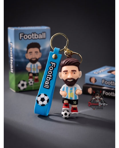 Lionel Messi 3D Football Legend Keychain – Premium Argentina #10 Keyring with Silicone Strap