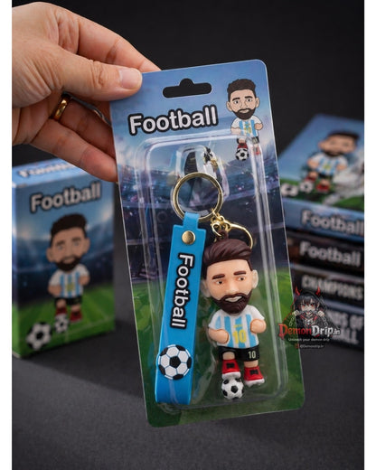 Lionel Messi 3D Football Legend Keychain – Premium Argentina #10 Keyring with Silicone Strap
