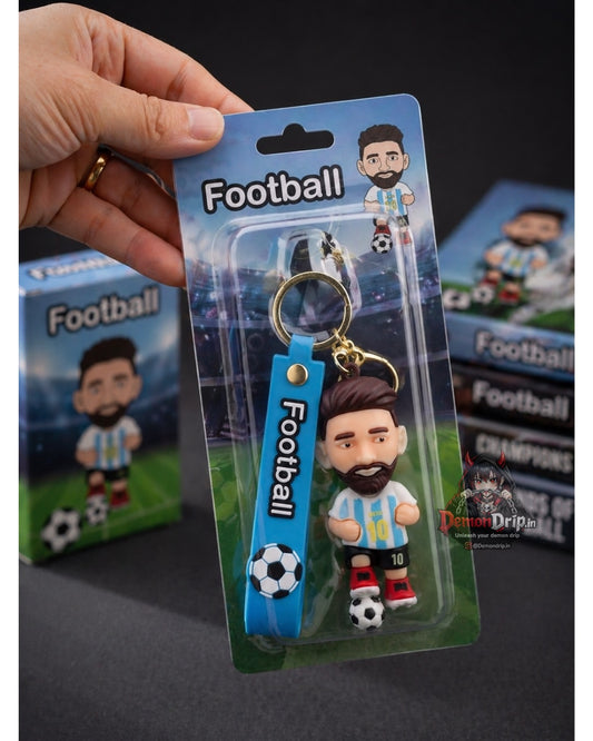 Lionel Messi 3D Football Legend Keychain – Premium Argentina #10 Keyring with Silicone Strap