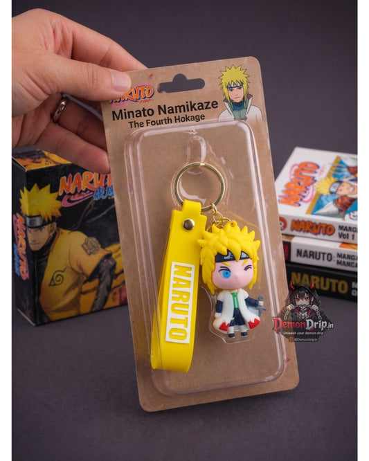 Minato Namikaze Naruto Keychain – Premium Anime Keyring with Strap