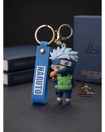 Kakashi Hatake 3D Naruto Keychain – Premium Ninja Keyring with Silicone Strap