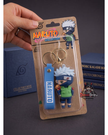 Kakashi Hatake 3D Naruto Keychain – Premium Ninja Keyring with Silicone Strap