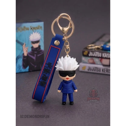 Gojo Satoru Anime Keychain – Premium Jujutsu Kaisen Cartoon Keyring with Strap
