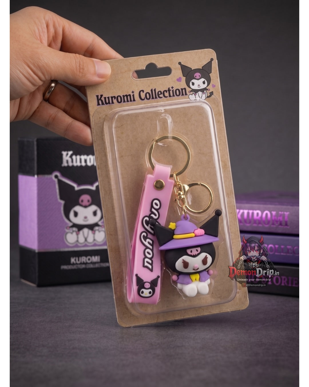 Kuromi Witch Edition Keychain – Premium Kawaii Character Keyring with Strap