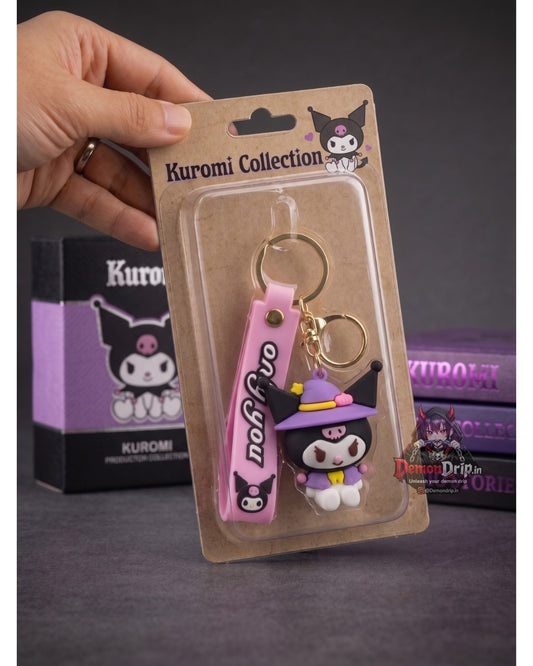 Kuromi Witch Edition Keychain – Premium Kawaii Character Keyring with Strap